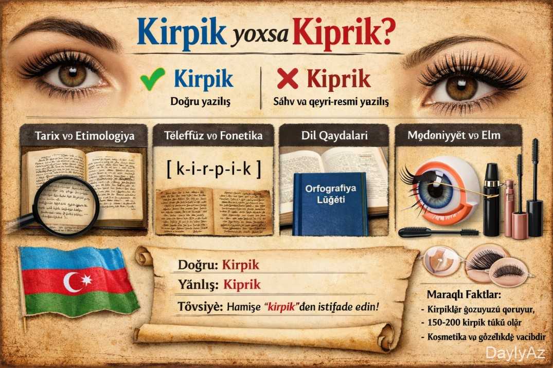 Kirpik yoxsa Kiprik? Dilimizdə Yazılış və İstifadə Dərsi