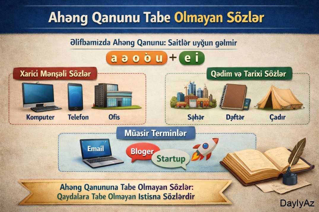 Ahəng Qanunu Tabe Olmayan Sözlər: Tərifi, Nümunələri və İstifadəsi