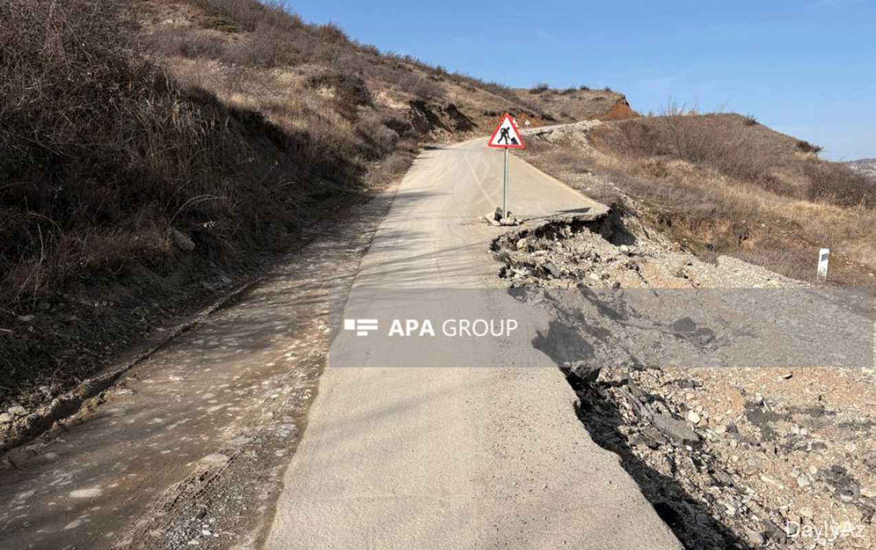 Şamaxı-Qonaqkənd yolunda yenidən sürüşmə oldu 
							 – Fotolar