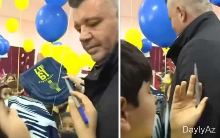 Forma yerinə uşağın alnına imza atdı 
							 – Video