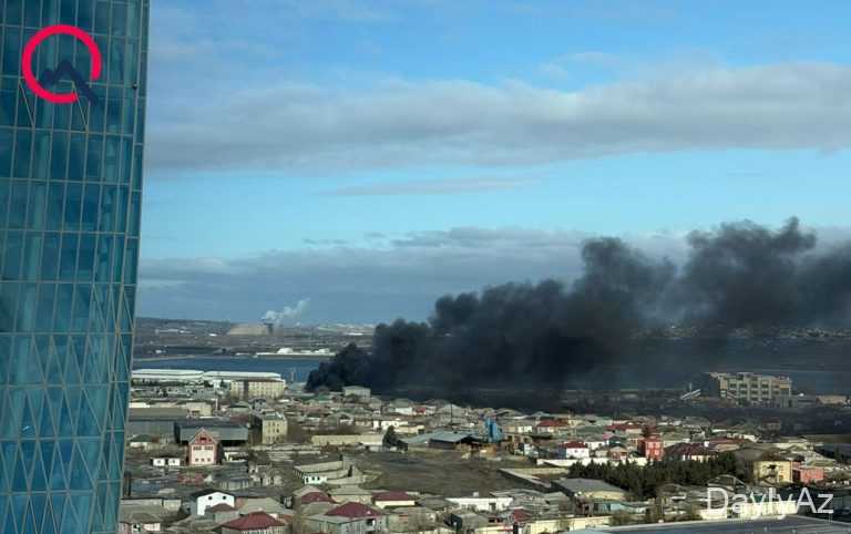 Nərimanovda obyekt yanır – Fotoşəkiller