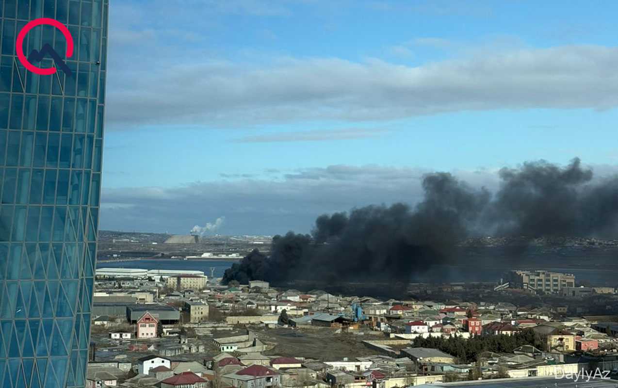 Nərimanovda obyekt yanır – Fotoşəkiller