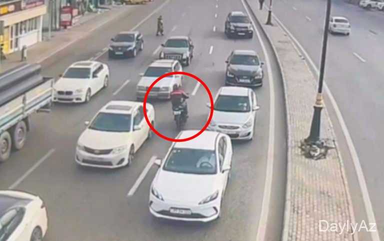 Bakı küçələrində oyun çıxaran motosikletçi həbs edildi 
							 – Video