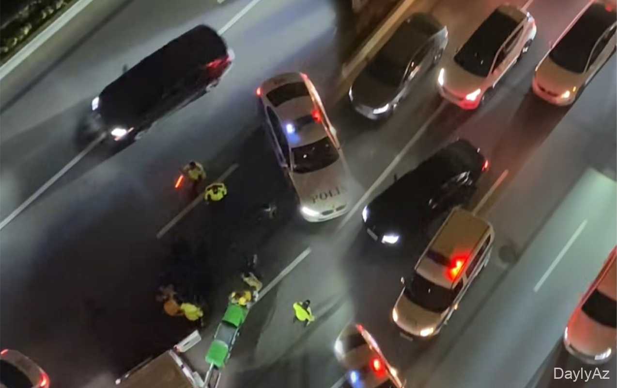 Azərbaycanda yol-nəqliyyat hadisəsi: “Crescent Mall”un qarşısından ağır qəza