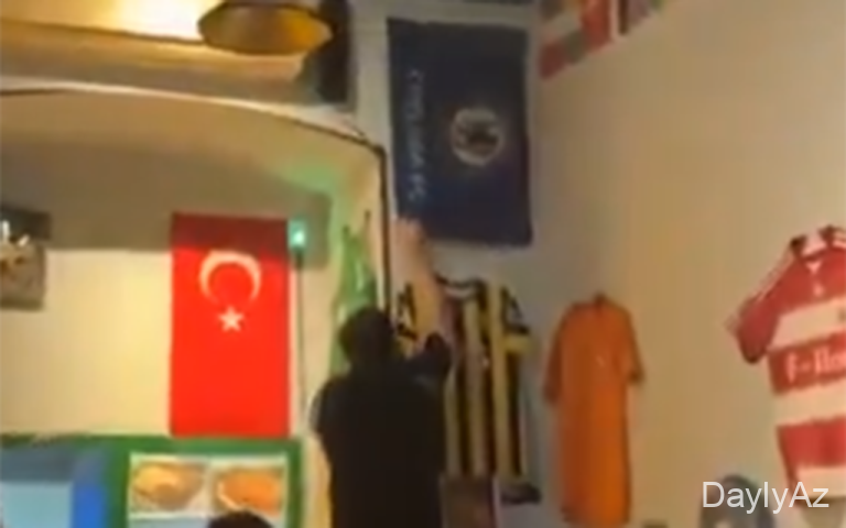 İngilislər Bakıda “Çelsi” bayrağını sökdü – Video