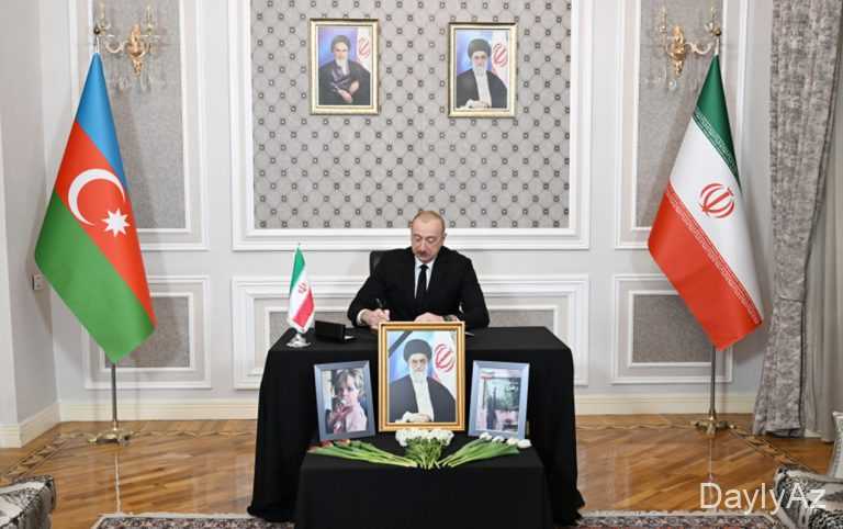 Prezident İran səfirliyinə gedib başsağlığı verdi 
							 – Fotolar