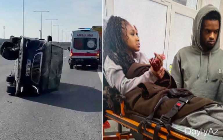 Tanınmış futbolçunun xanımı Türkiyədə qəzaya düşdü