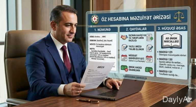 Öz Hesabına Məzuniyyət Ərizəsi — Nümunə, Qaydalar və Hüquqi Əsas